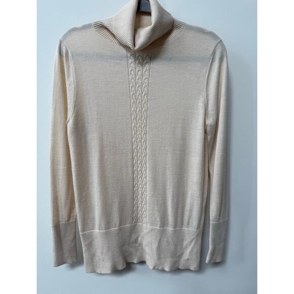 Perri Cutten Sweaters - Perri Cutten Merino Wool Sweater Jumper Cream Womens Medium Quiet Luxury Classic